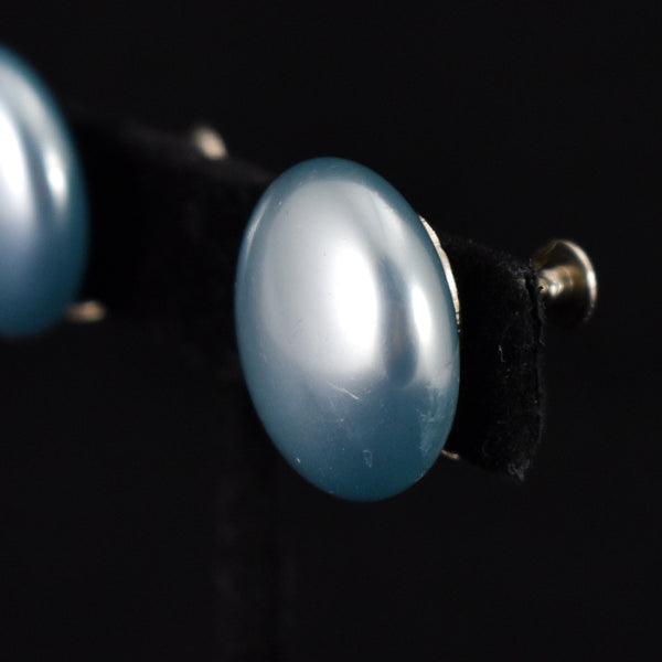 Light Blue Pearl Dot Earrings