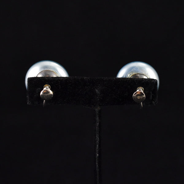 Light Blue Pearl Dot Earrings