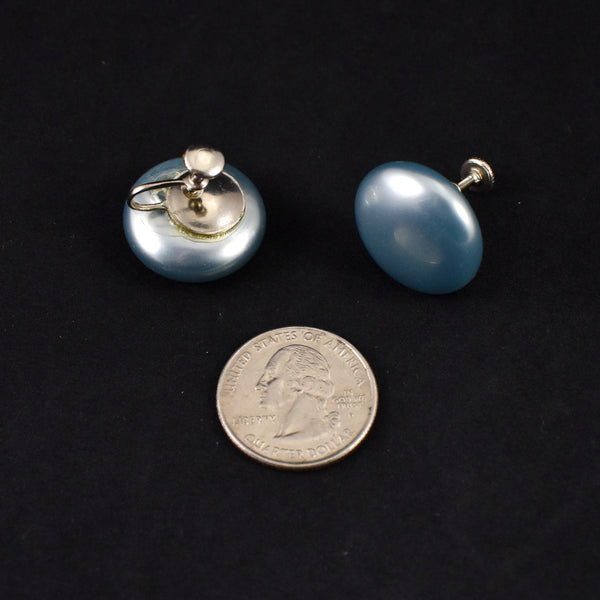 Light Blue Pearl Dot Earrings