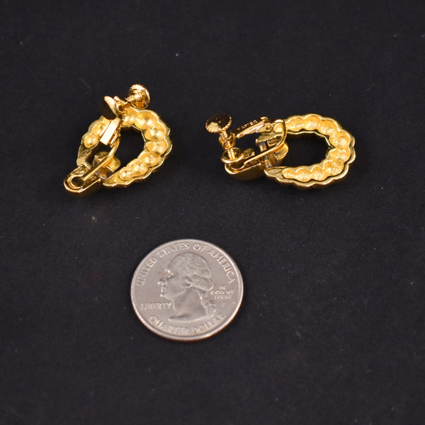 Napier Dangly Small Gold Door Knocker Earrings