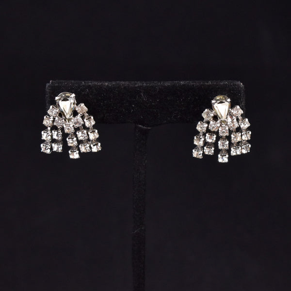Small Sparkly Fringe Rhinestone Earrings