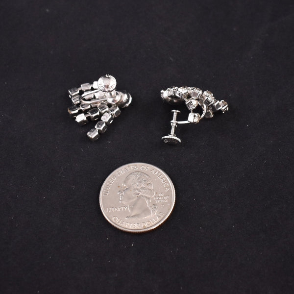 Small Sparkly Fringe Rhinestone Earrings