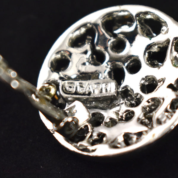 Round Clear & Gray Rhinestone Earrings