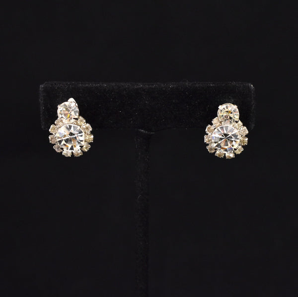 Simple Double Round Sparkly Earrings