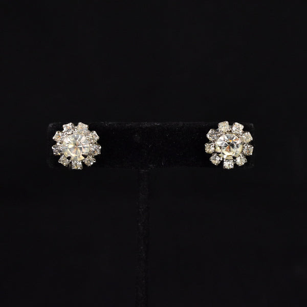 Simple Round Sparkly Rhinestone Earrings