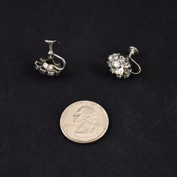 Simple Round Sparkly Rhinestone Earrings