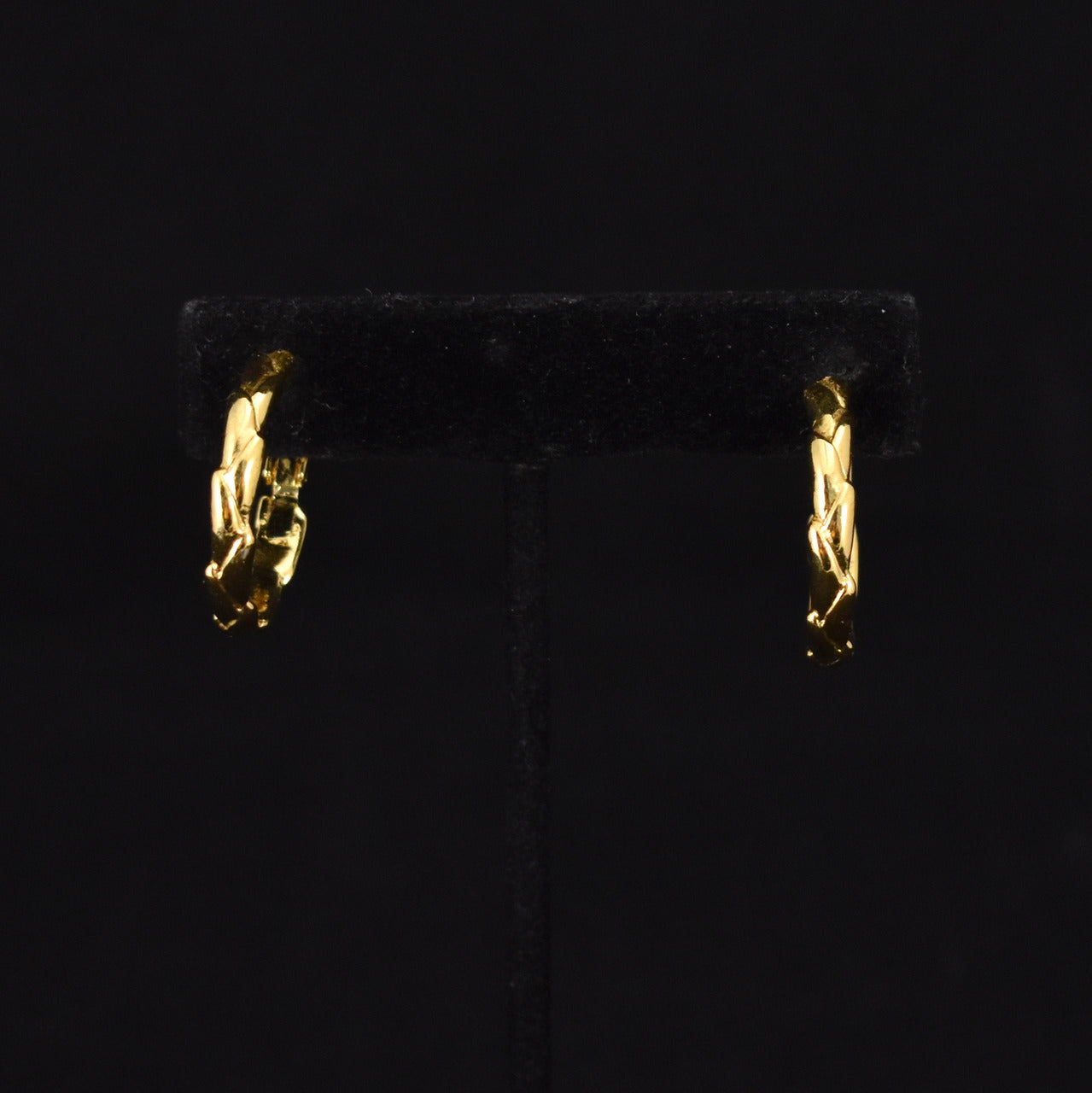 Trifari Textured Goldtone Hoop Earrings