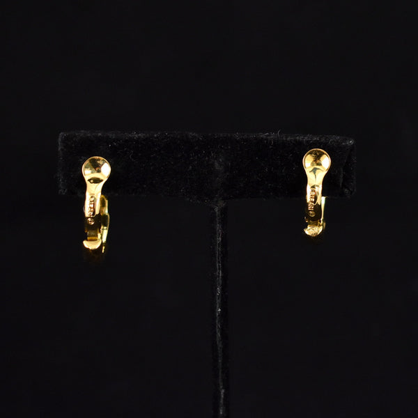 Trifari Textured Goldtone Hoop Earrings