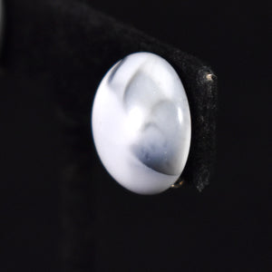 White & Gray Marbleized Dot Earrings