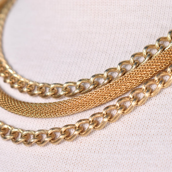Chunky Goldtone Triple Chain Necklace