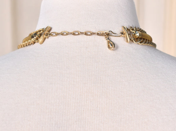 Chunky Goldtone Triple Chain Necklace