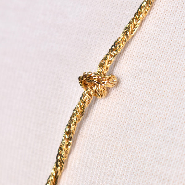 Long Shiny Gold Knotted Necklace