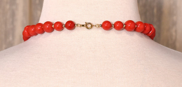 Red & Gold Graduated Bead Necklace