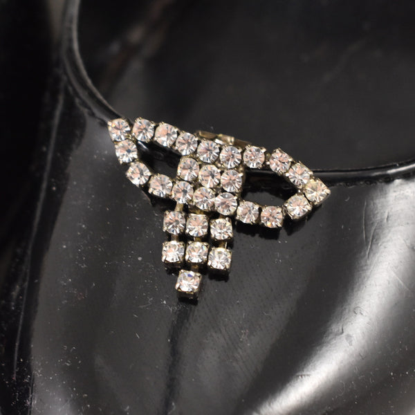 Sparkly Rhinestone Bow Shoe Clips