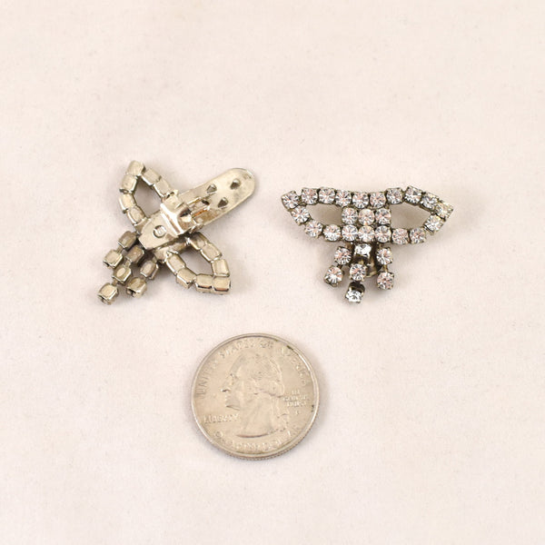 Sparkly Rhinestone Bow Shoe Clips