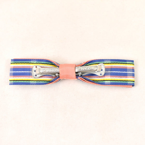 1950s Spring Plaid Clip-On Bow Tie