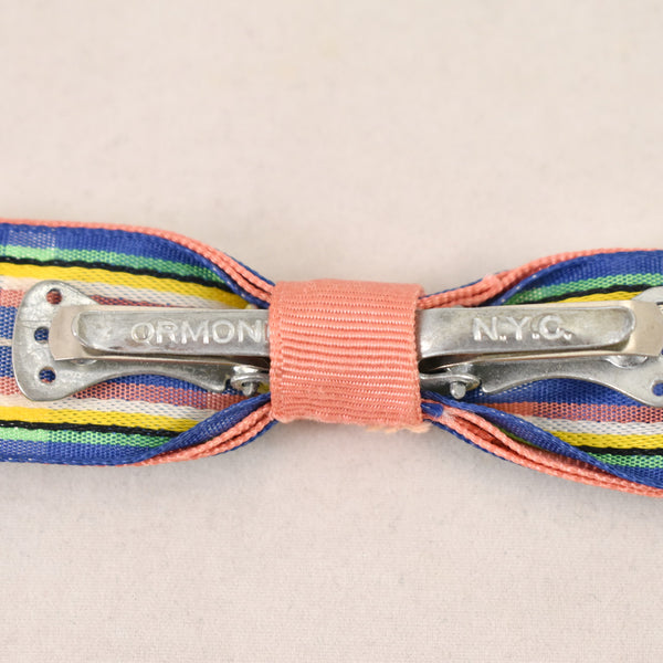 1950s Spring Plaid Clip-On Bow Tie