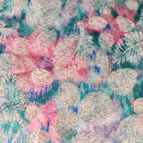 1960s Metallic Floral Brocade Sheath Dress Set