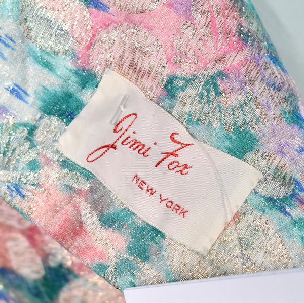 1960s Metallic Floral Brocade Sheath Dress Set