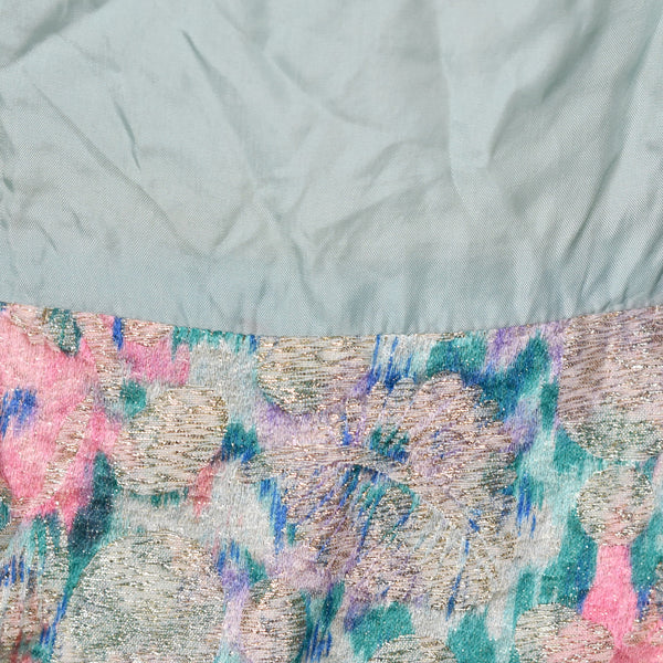 1960s Metallic Floral Brocade Sheath Dress Set