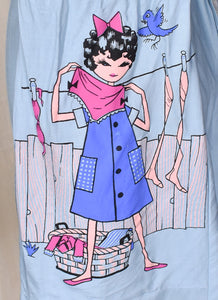 1950s Novelty House Chores Pocket Dress