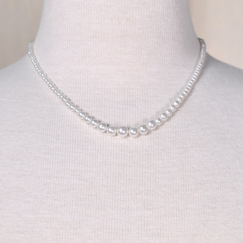 Graduated White Pearl Necklace