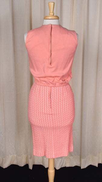 1960s Peach Knit 3pc Coat Dress Set