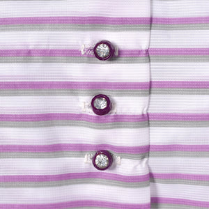 1950s Purple Striped Rhinestone Button Shirt Dress