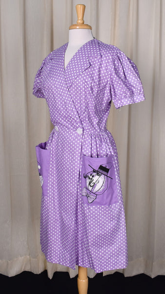 1960s Novelty Polka Dot Light & Lantern Dress