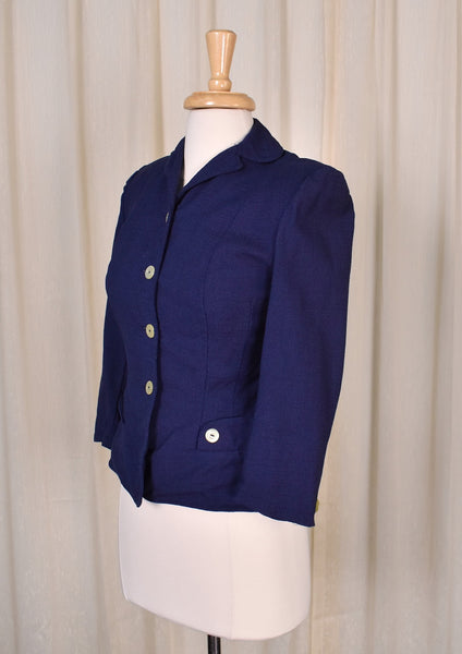 1950s Blue Faux Pocket Blazer Jacket