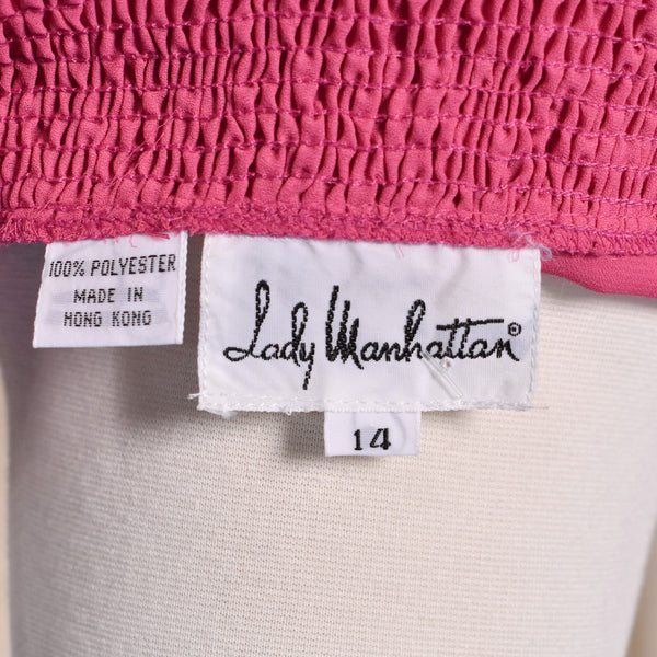 NWT 1980s Sheer Rose Asymmetrical Blouse