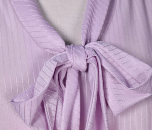 NWT 1940s Style Lavender Sheer Striped Bow Blouse