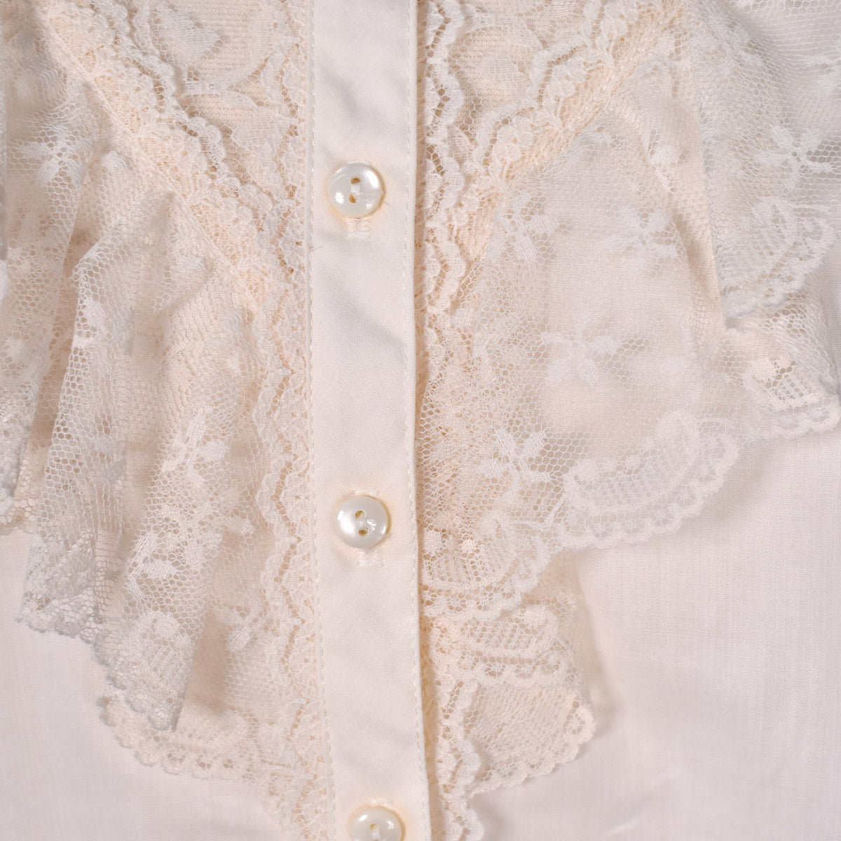 Vintage 80s/90s Cream Lace Peplum Blouse