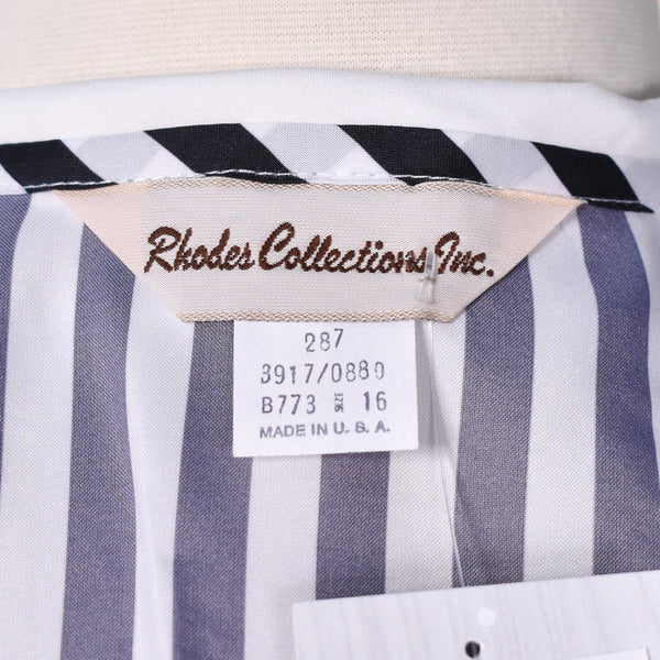 NWT 1940s Style Black & White Striped Bow Blouse
