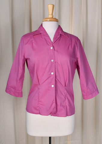 1960s Soft Pink Blouse