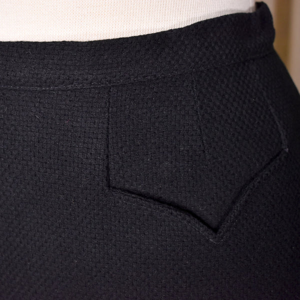 1950s Black Wool Tulip Pocket Skirt