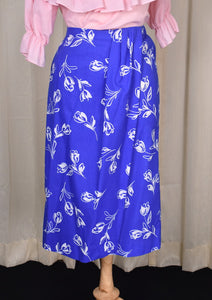1980s Blue Tulip Wrap Skirt