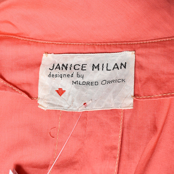1950s Coral Swing Dress w Bolero Jacket