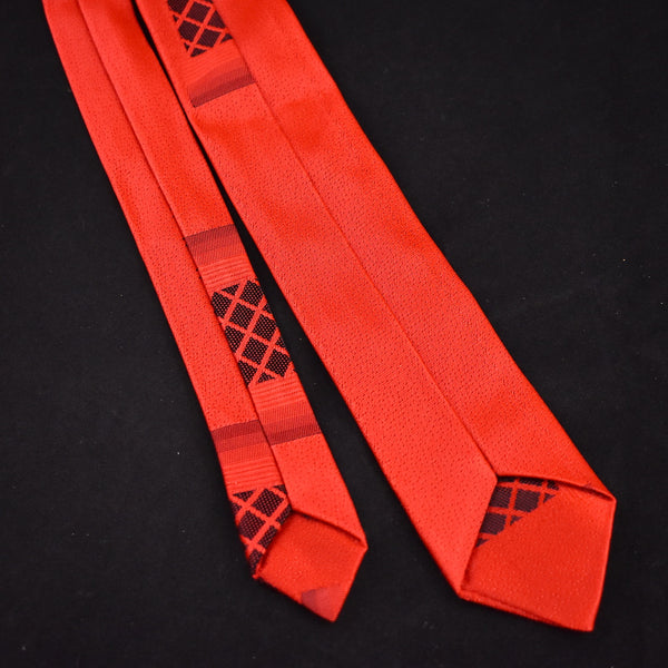 NOS Bright Red Lattice Tie