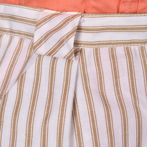 1960s Tan & White Striped Pencil Skirt