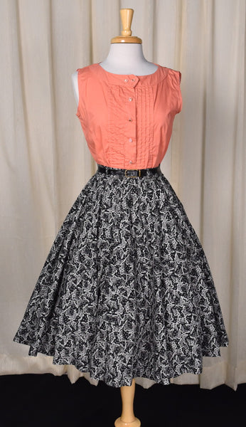 1950s Black Butterfly Full Swing Skirt