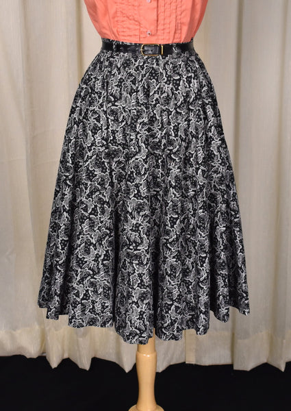 1950s Black Butterfly Full Swing Skirt