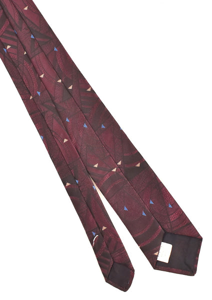 1990s Dark Purple Geometric Triangles Tie