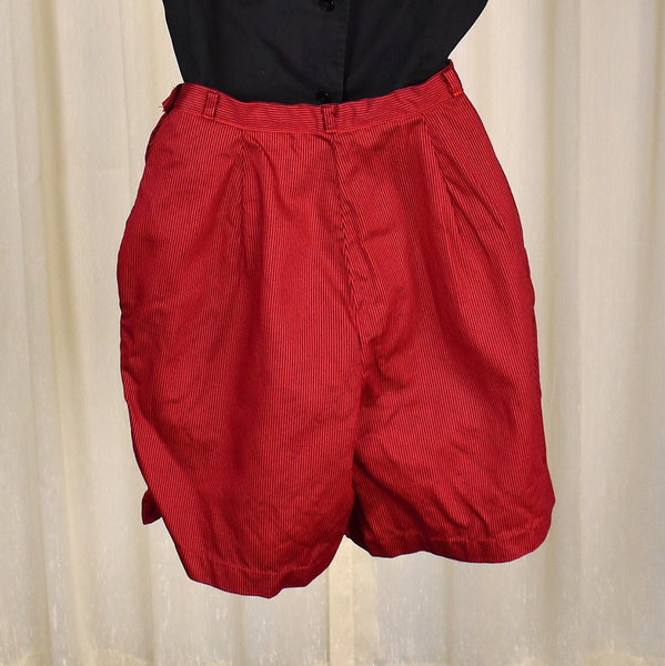 1950s Red & Black High Waisted Shorts