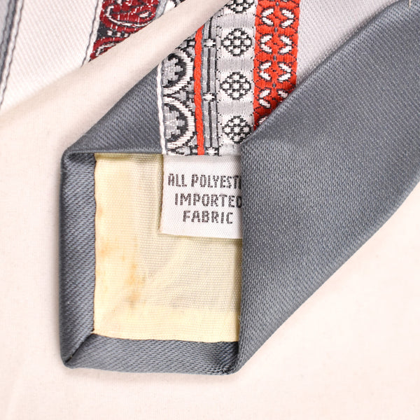 1940s Style Gray & Red Striped Lace Tie