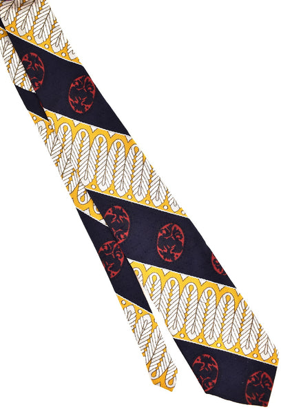 1940s Style Feather & Medallion Tie