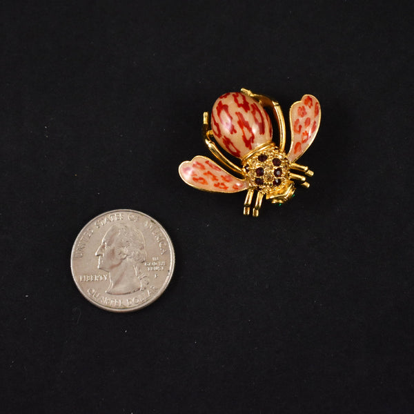 Joan Rivers Rhinestone Bee Brooch Pin