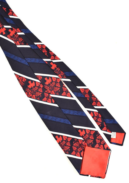 1940s Style Grapes & Doves Striped Tie