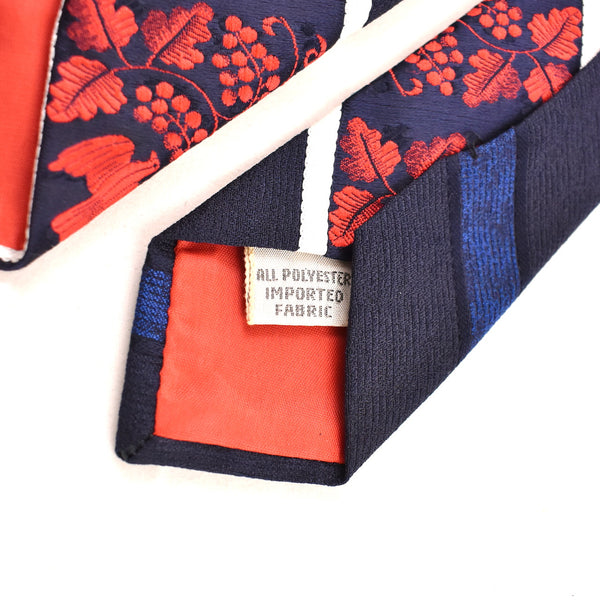 1940s Style Grapes & Doves Striped Tie