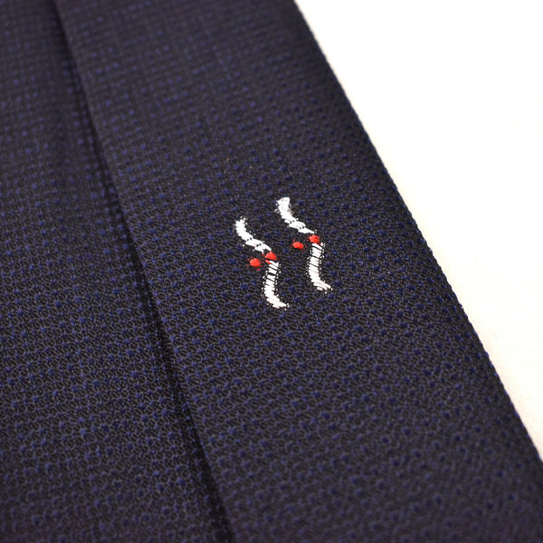 NOS 1960s Navy Blue Textured Double Bird Tie